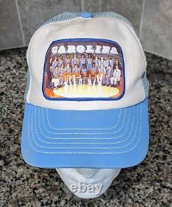 Rare Vintage 1976 UNC Tarheels Team Photo Nylon Mesh Back College Trucker Hat