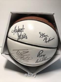 Roy Williams Hubert Davis Steve Robinson Tyler H Signed UNC Tar Heels Basketball