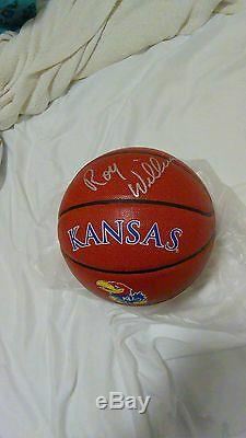 Roy Williams Kansas Jayhawks Signed Logo Basketball NCAA HOF UNC Tarheels