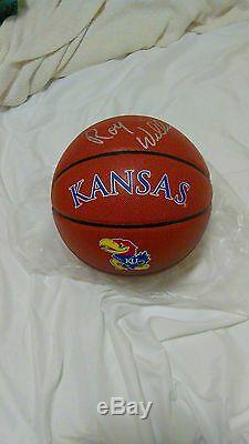 Roy Williams Kansas Jayhawks Signed Logo Basketball NCAA HOF UNC Tarheels