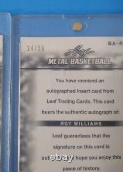 Roy Williams Leaf Metal Autograph LOT X4 UNC Tar Heels Rare