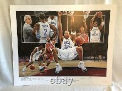 Roy Williams signed UNC North Carolina Tar Heels 2005 NCAA Champs Lithograph