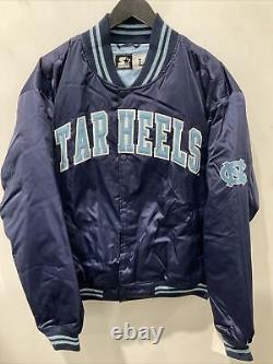 STARTER North Carolina Tar Heels Satin Varsity Jacket New With Tag