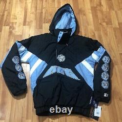 STARTER UNC TARHEELS PULLOVER Jacket Hooded Retro MENS Sz Medium Blue NWT $160