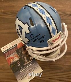 Sam Howell Signed University of North Carolina Mini Helmet JSA (UNC Tar Heels)