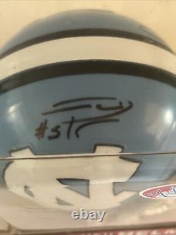 Signed Riddell NCAA UNC Tar Heels mini football helmet Collectible