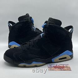 Size 13 Jordan 6 Retro Tar Heels, UNC 2017 384664 006 Black Suede Light Blue