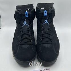 Size 13 Jordan 6 Retro Tar Heels, UNC 2017 384664 006 Black Suede Light Blue