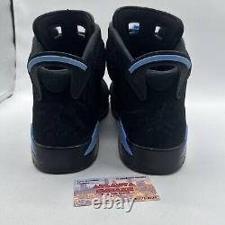 Size 13 Jordan 6 Retro Tar Heels, UNC 2017 384664 006 Black Suede Light Blue