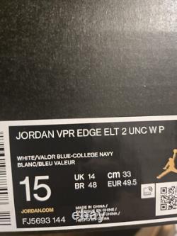 Size 15 Wide Jordan Vapor Edge ELITE 2 PE UNC TAR HEELS RARE FJ5693-144 NO LID