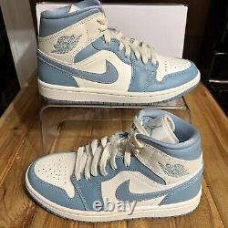 Size 7 Jordan 1 Mid University Blue UNC Tar Heels Women Size