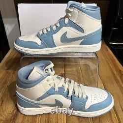 Size 7 Jordan 1 Mid University Blue UNC Tar Heels Women Size