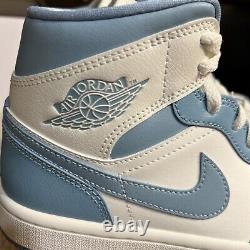 Size 7 Jordan 1 Mid University Blue UNC Tar Heels Women Size