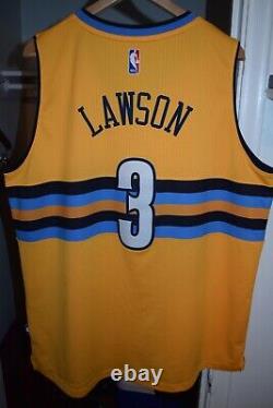 Ty Lawson Denver Nuggets Yellow Adidas Jersey Men's XL unc tar heels alumni