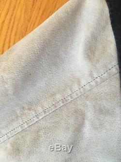 UNC Carolina Tar Heels Suede Leather Bomber Varsity Rams Vintage Jacket XL Coat