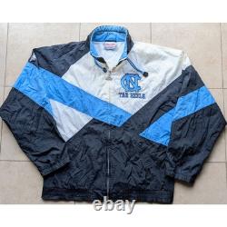 UNC North Carolina 90s Tar Heels APEX windbreaker Madness jacket L blk blue vtg