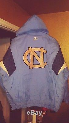 UNC North Carolina Tarheels Throwback Pullover Parka Starter Jacket Large New