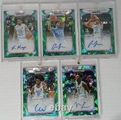 UNC Tar Heel Prizm Draft Green Ice Auto Lot. Maye, White, Johnson, Little