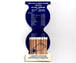 UNC Tar Heels 1982 Champion NCAA Division I Mens Basketball Tournament Matchbook