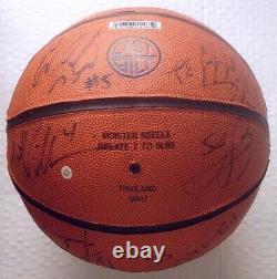 UNC Tar Heels 1998-99 Team Signed Basketball 4 Coaches 14 Players Phil Ford Cota