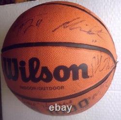 UNC Tar Heels 1998-99 Team Signed Basketball 4 Coaches 14 Players Phil Ford Cota