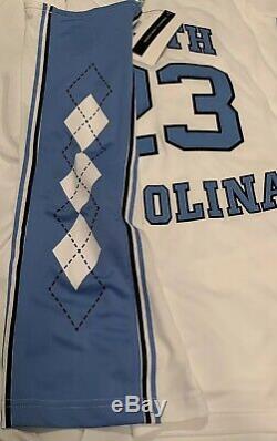 UNC Tar Heels Michael Jordan 23 Stitched Basketball Jersey L White Carolina