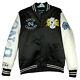 Unc Tar Heels Mitchell & Ness Ncaa Satin Varsity Jacket L Large Black White Nwt
