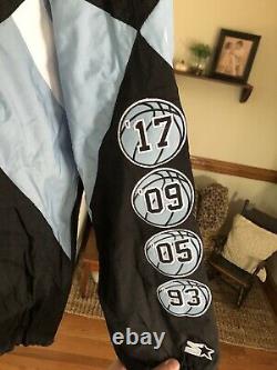 UNC Tarheels Starter 7 Times Champion Black Half Zip Pull Over Hooded Jacket