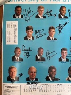 UNC bball signed poster- 1992 team, mint condition! Includes Dean Smith Auto