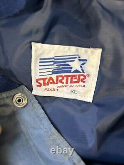 USA Starter UNC North Carolina Tar Heel Bomber Stadium Jacket Blue XL Quilted