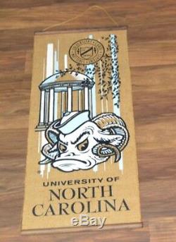 Unc tar heels collegiate original hang up banner unc ram wall plaque rare