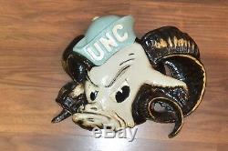 Unc tar heels collegiate original hang up banner unc ram wall plaque rare