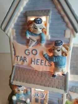 University NORTH CAROLINA 2003 Slavic LIGHTED porcelain GO TAR HEELS House UNC