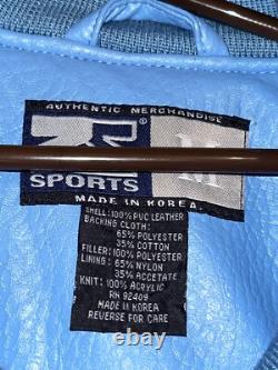 VINTAGE Z Sports 1990s UNC Tar Heels N. Carolina 100% Leather Jacket Size Medium