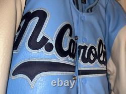 VINTAGE Z Sports 1990s UNC Tar Heels N. Carolina 100% Leather Jacket Size Medium