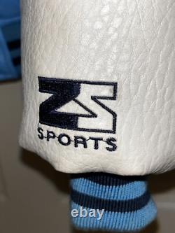 VINTAGE Z Sports 1990s UNC Tar Heels N. Carolina 100% Leather Jacket Size Medium