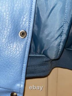 VINTAGE Z Sports 1990s UNC Tar Heels N. Carolina 100% Leather Jacket Size Medium