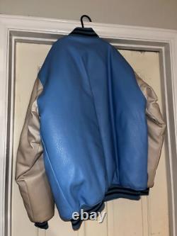 VINTAGE Z Sports 1990s UNC Tar Heels N. Carolina 100% Leather Jacket Size Medium