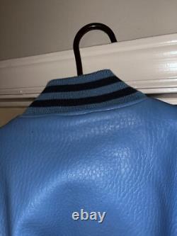 VINTAGE Z Sports 1990s UNC Tar Heels N. Carolina 100% Leather Jacket Size Medium