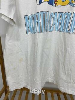 VTG 1990 The Simpson Bart UNC North Carolina Tar Heels T-Shirt Size XXL