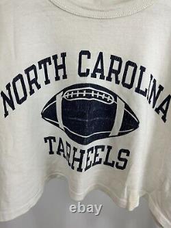 VTG 80s Champion Blue Bar UNC Carolina Tar Heels Football Cropped T-Shirt XXL