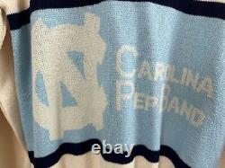 VTG 80s UNC Carolina Tar Heels Pep Band Color Block Knit Acrylic Sweater Size L