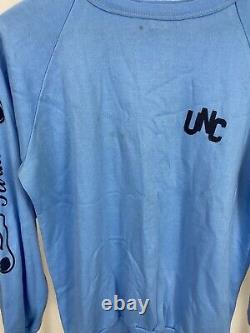 VTG 80s UNC Tar Heels Rameses Carolina Raglan Sleeve Graphic Thin Sweatshirt L