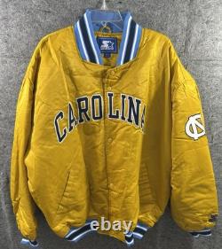VTG 90s UNC Tar Heels Starter Satin Bomber Jacket Rare NCAA Basketball Flawed