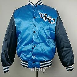 VTG BIKE ATHLETIC Men's UNC TAR HEELS CAROLINA Quilted Satin Jacket XL Blue USA