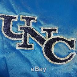 VTG BIKE ATHLETIC Men's UNC TAR HEELS CAROLINA Quilted Satin Jacket XL Blue USA