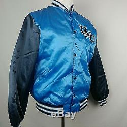 VTG BIKE ATHLETIC Men's UNC TAR HEELS CAROLINA Quilted Satin Jacket XL Blue USA