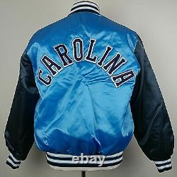 VTG BIKE ATHLETIC Men's UNC TAR HEELS CAROLINA Quilted Satin Jacket XL Blue USA