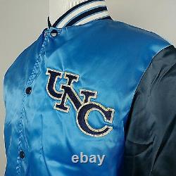 VTG BIKE ATHLETIC Men's UNC TAR HEELS CAROLINA Quilted Satin Jacket XL Blue USA