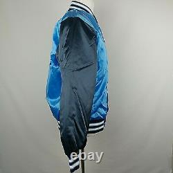 VTG BIKE ATHLETIC Men's UNC TAR HEELS CAROLINA Quilted Satin Jacket XL Blue USA